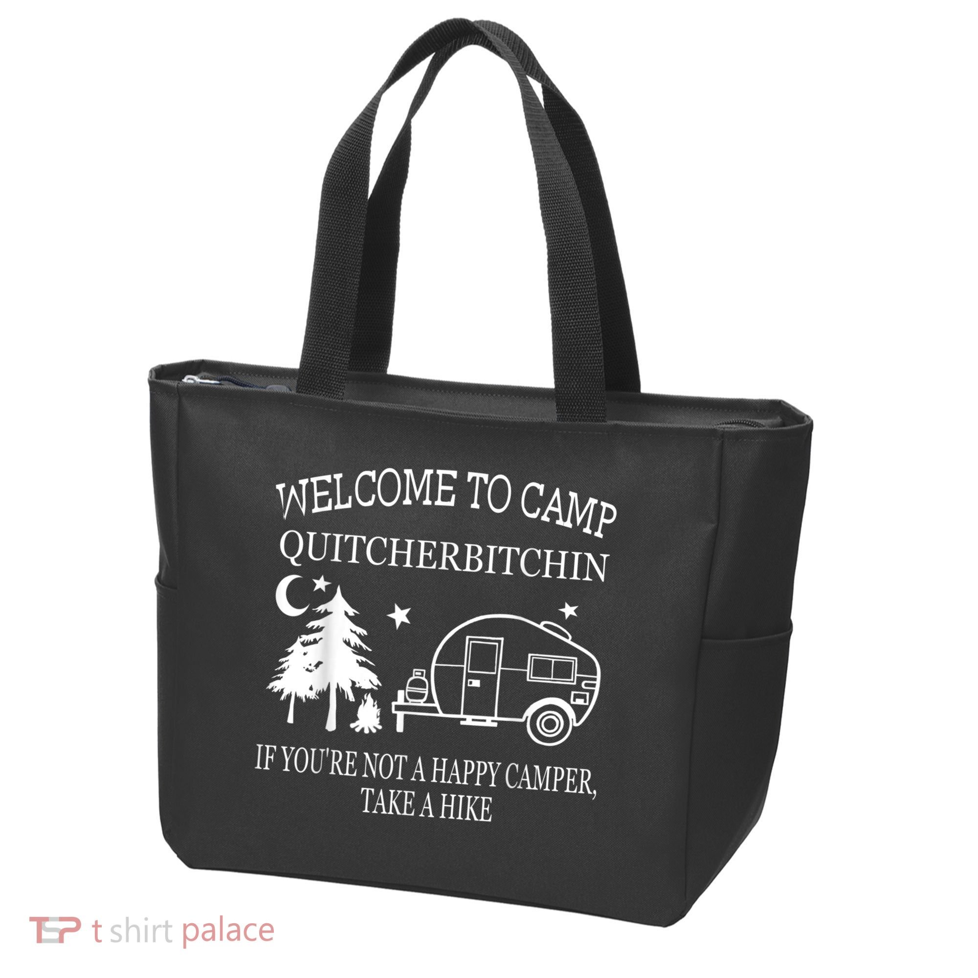 Welcome To Camp Quitcherbitchin Funny Camping Tote Bag