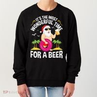 Womens Tropical Christmas It's The Most Wonderful Time For A Beer Women's Sweatshirt thumb 0