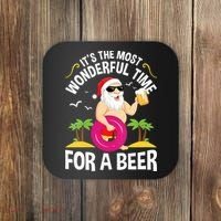 Womens Tropical Christmas It's The Most Wonderful Time For A Beer Coaster thumb 0