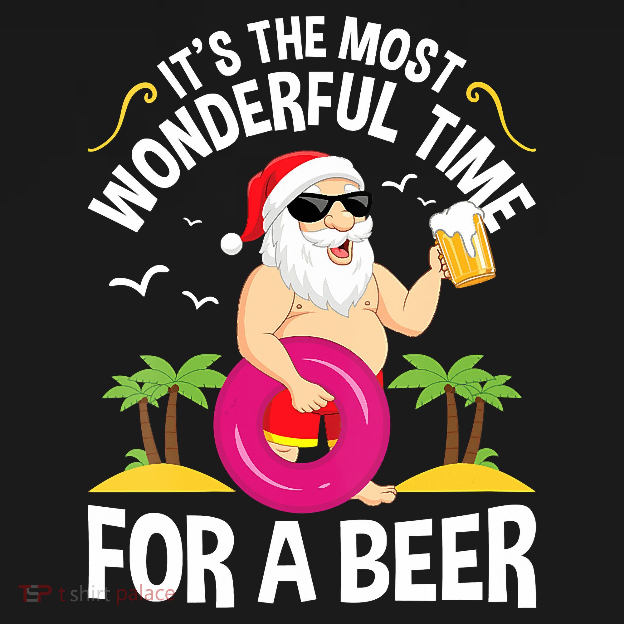 Womens Tropical Christmas It's The Most Wonderful Time For A Beer Women's Hoodie