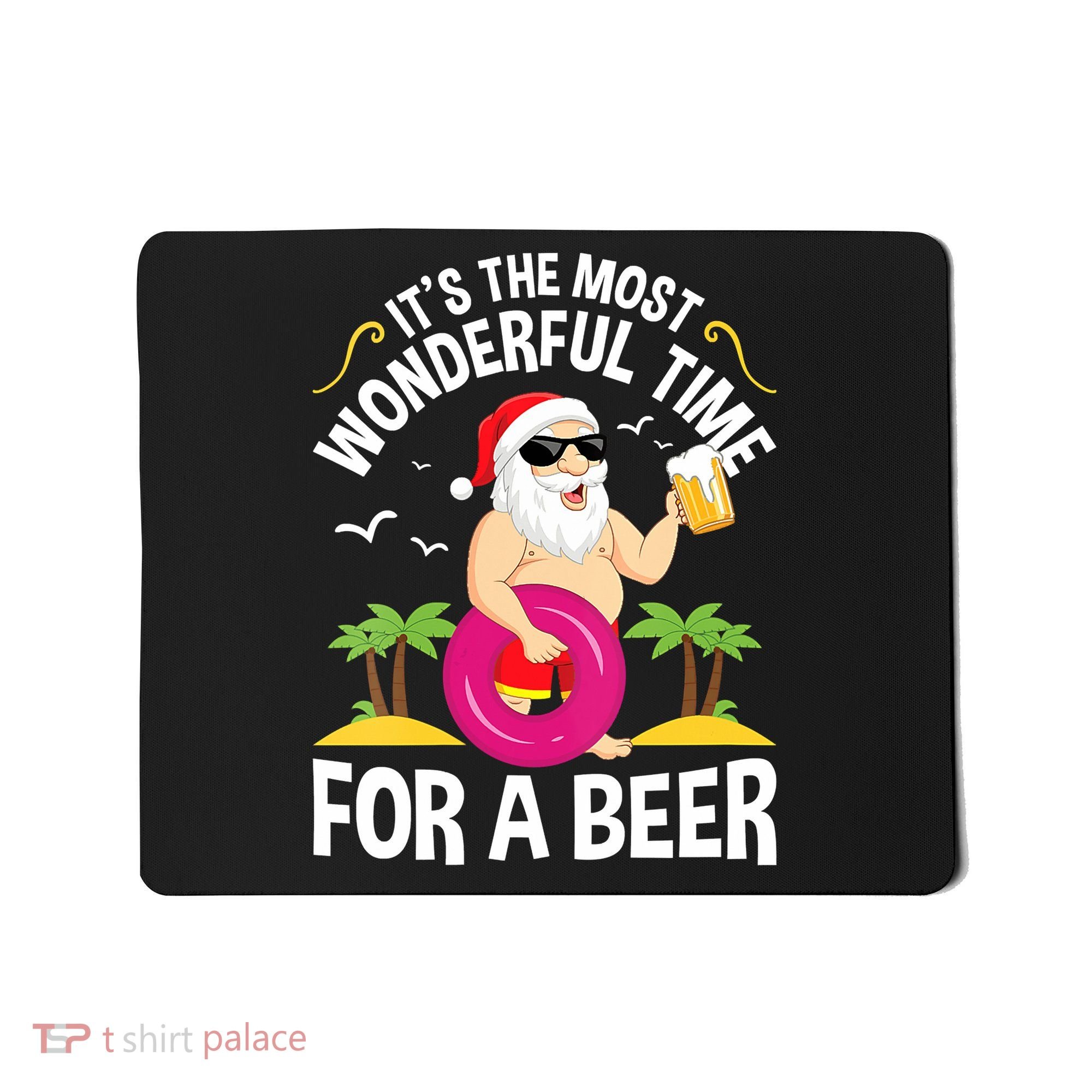 Womens Tropical Christmas It's The Most Wonderful Time For A Beer Mousepad