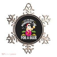 Womens Tropical Christmas It's The Most Wonderful Time For A Beer Ornament thumb 0
