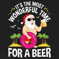 Womens Tropical Christmas It's The Most Wonderful Time For A Beer Hat thumb 2