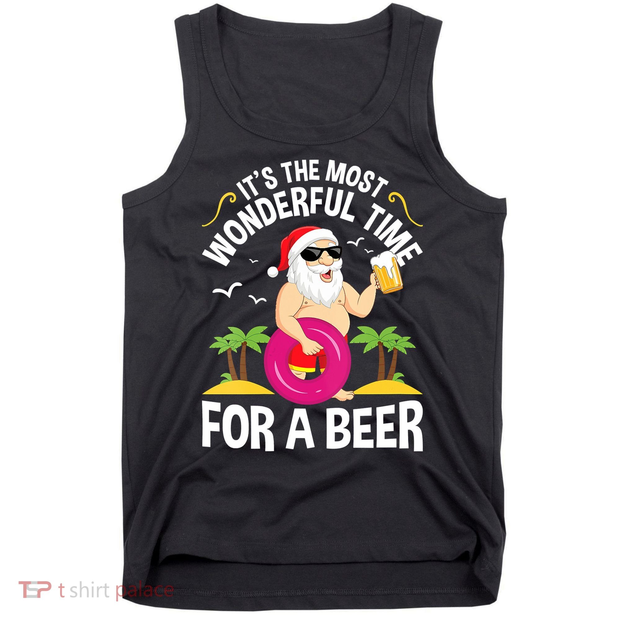 Womens Tropical Christmas It's The Most Wonderful Time For A Beer Tank Top