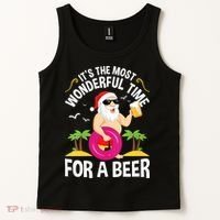 Womens Tropical Christmas It's The Most Wonderful Time For A Beer Tank Top thumb 2