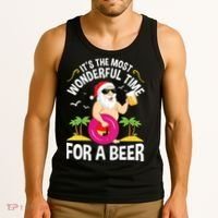 Womens Tropical Christmas It's The Most Wonderful Time For A Beer Tank Top thumb 3