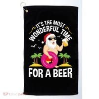 Womens Tropical Christmas It's The Most Wonderful Time For A Beer Golf Towel thumb 0