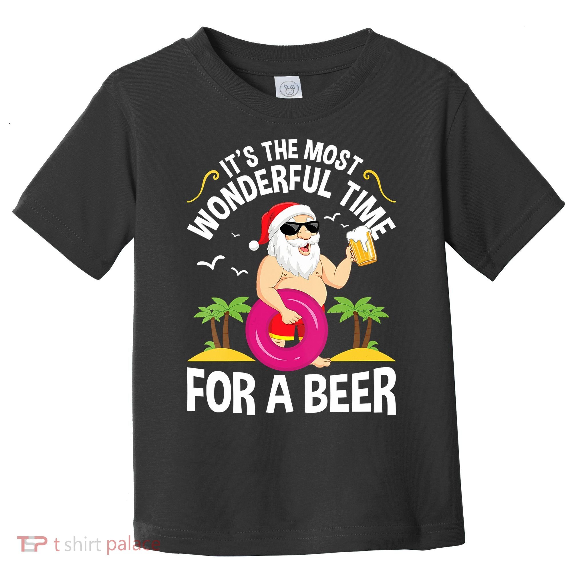 Womens Tropical Christmas It's The Most Wonderful Time For A Beer Toddler T-Shirt