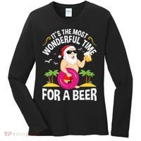 Womens Tropical Christmas It's The Most Wonderful Time For A Beer Women's Long Sleeve Shirt thumb 0