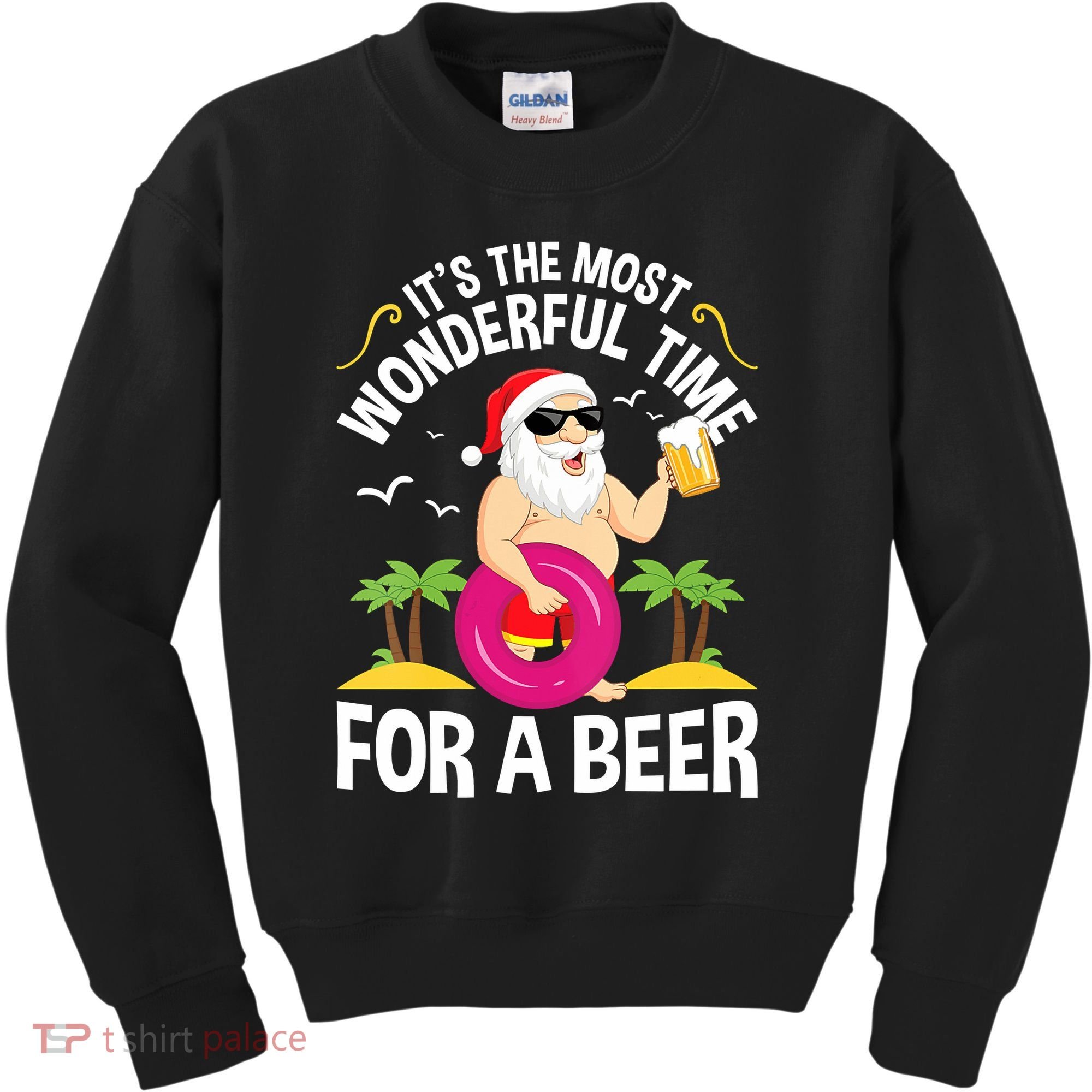 Womens Tropical Christmas It's The Most Wonderful Time For A Beer Kids Sweatshirt