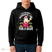 Womens Tropical Christmas It's The Most Wonderful Time For A Beer Kids Hoodie thumb 4