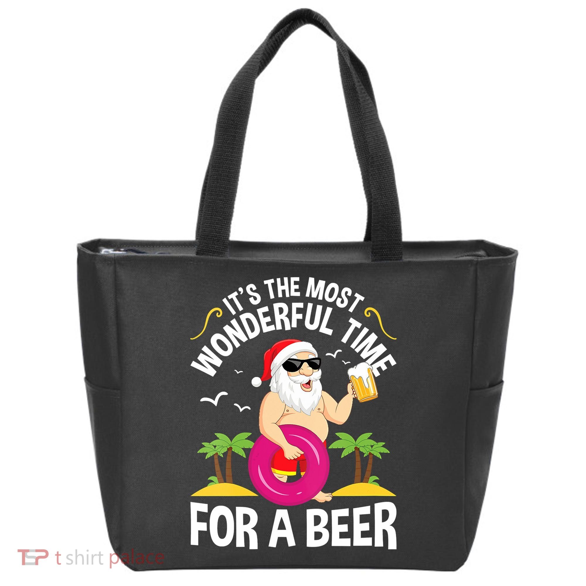 Womens Tropical Christmas It's The Most Wonderful Time For A Beer Tote Bag