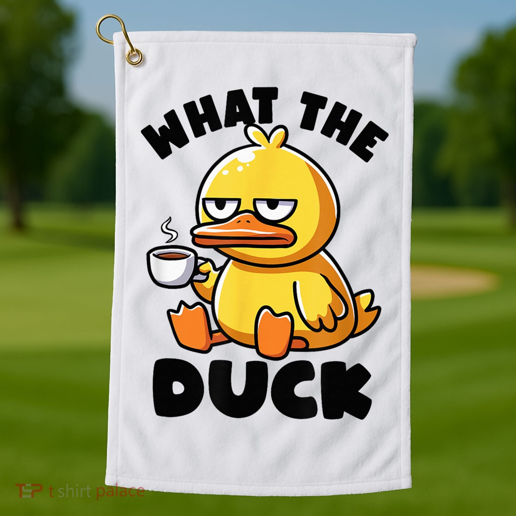 What The Duck Owner I Love Ducks Lover Funny Rubber Duck Golf Towel