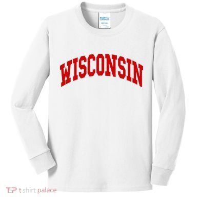 Wisconsin Throwback Design Classic Kids Long Sleeve Shirt