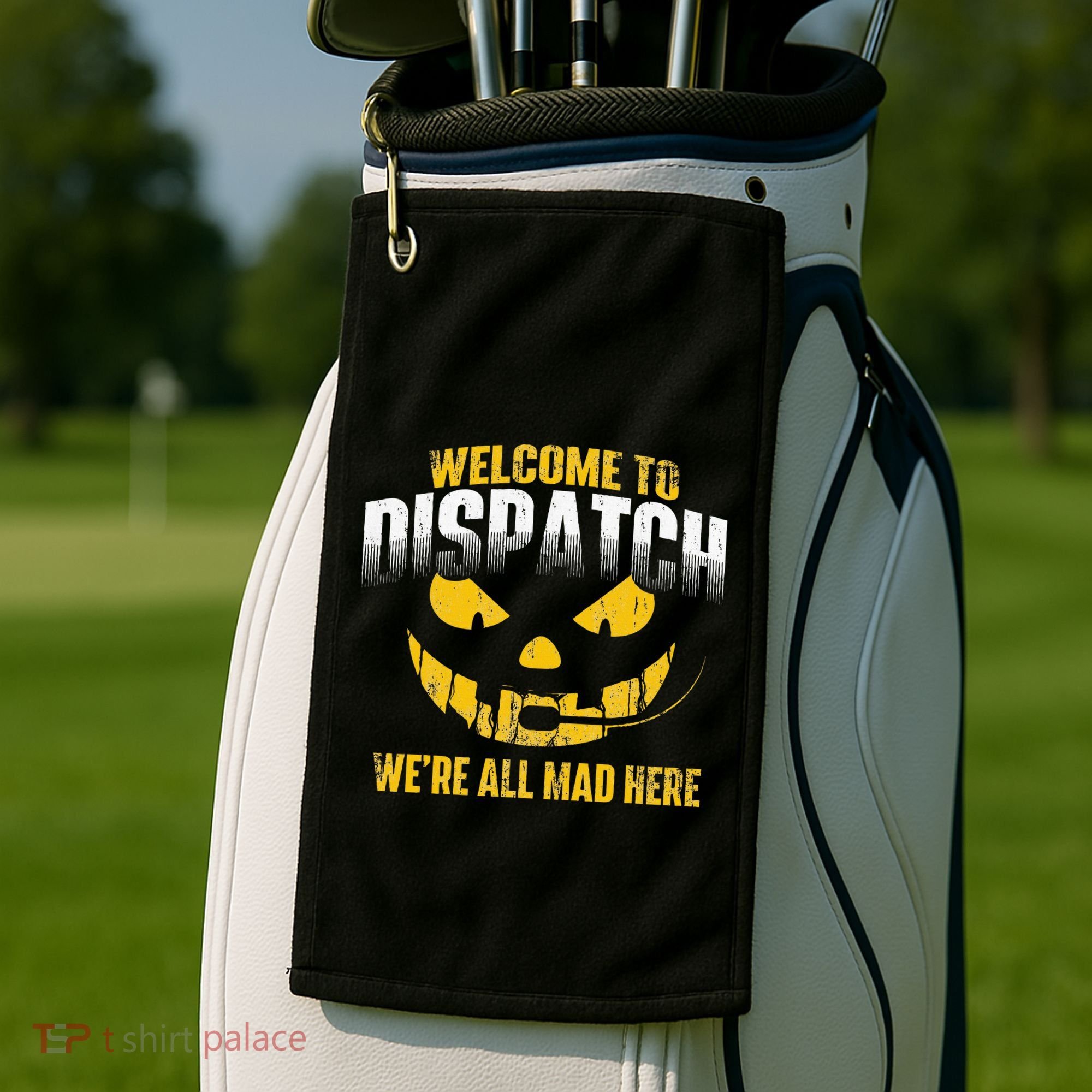 Welcome To Dispatch 911 Dispatcher Police Emergency Golf Towel
