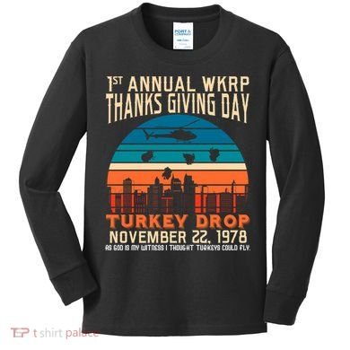 WKRP Turkey Drop 1978 Kids Long Sleeve Shirt
