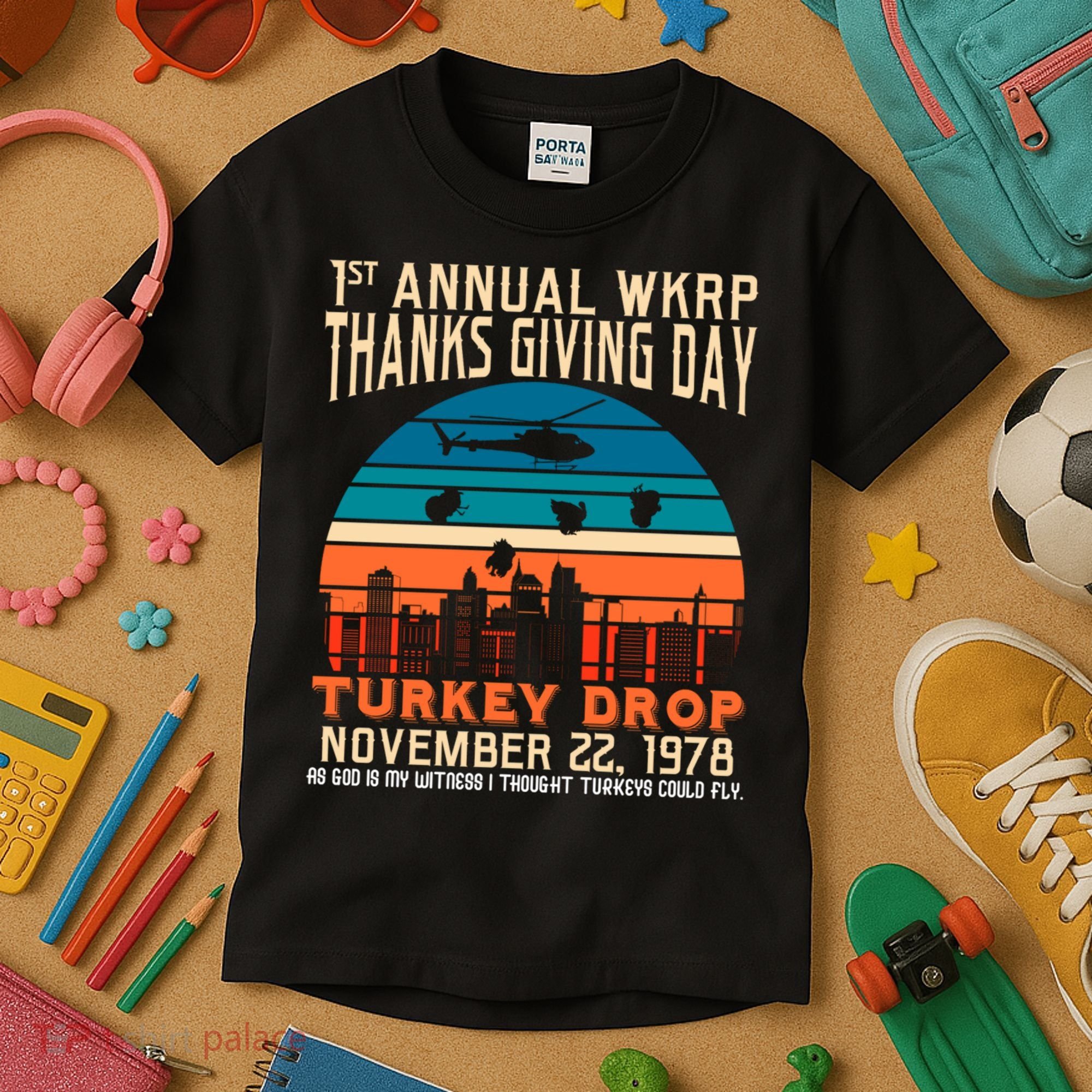 WKRP Turkey Drop 1978 Kids T-Shirt