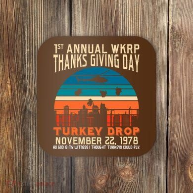 WKRP Turkey Drop 1978 Coaster