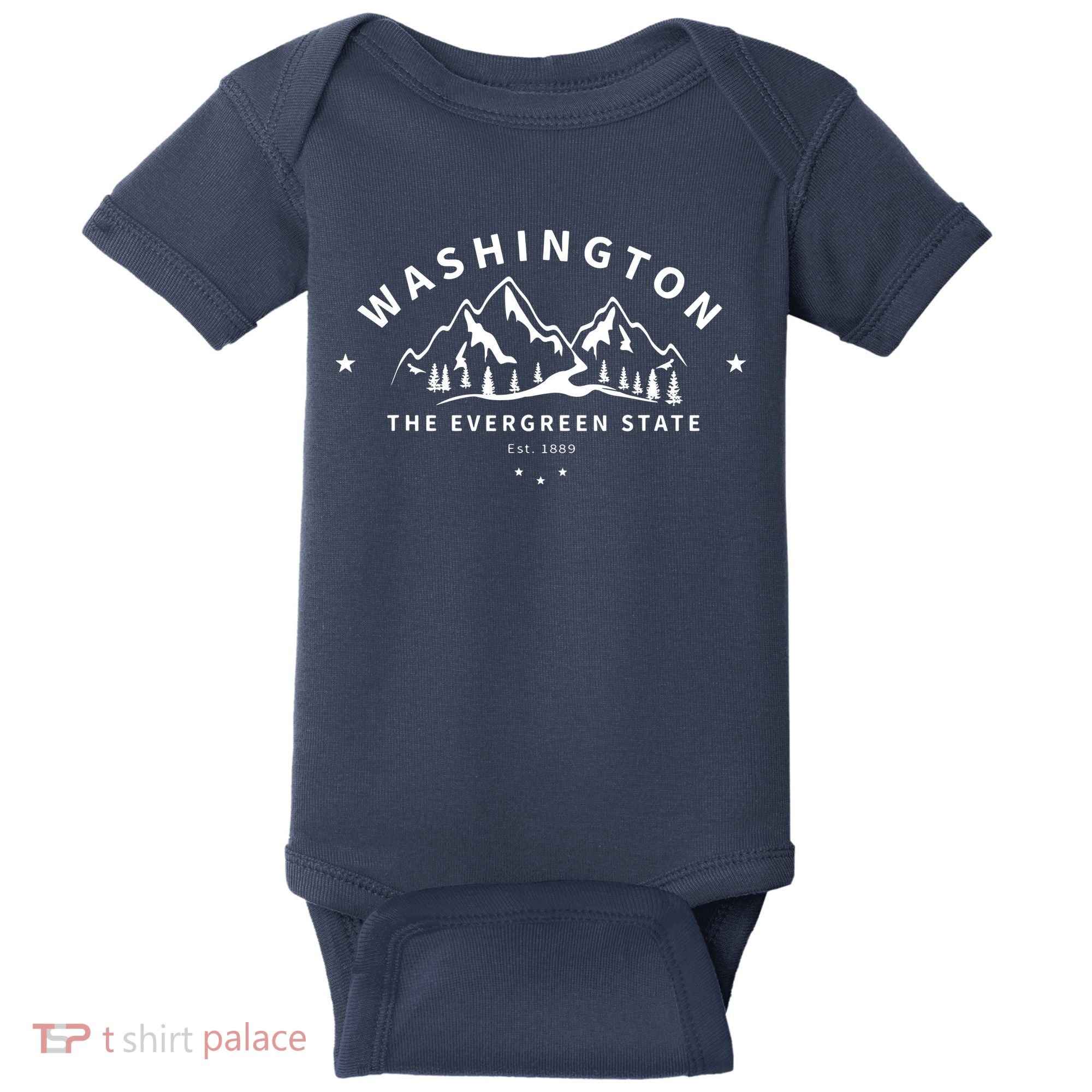 Washington The Evergreen State Baby Bodysuit