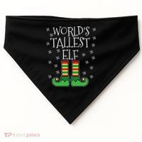 WorldS Tallest Elf Matching Family Group Christmas Couples USA-Made Doggie Bandana thumb 0