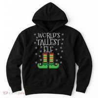 WorldS Tallest Elf Matching Family Group Christmas Couples Hoodie thumb 0