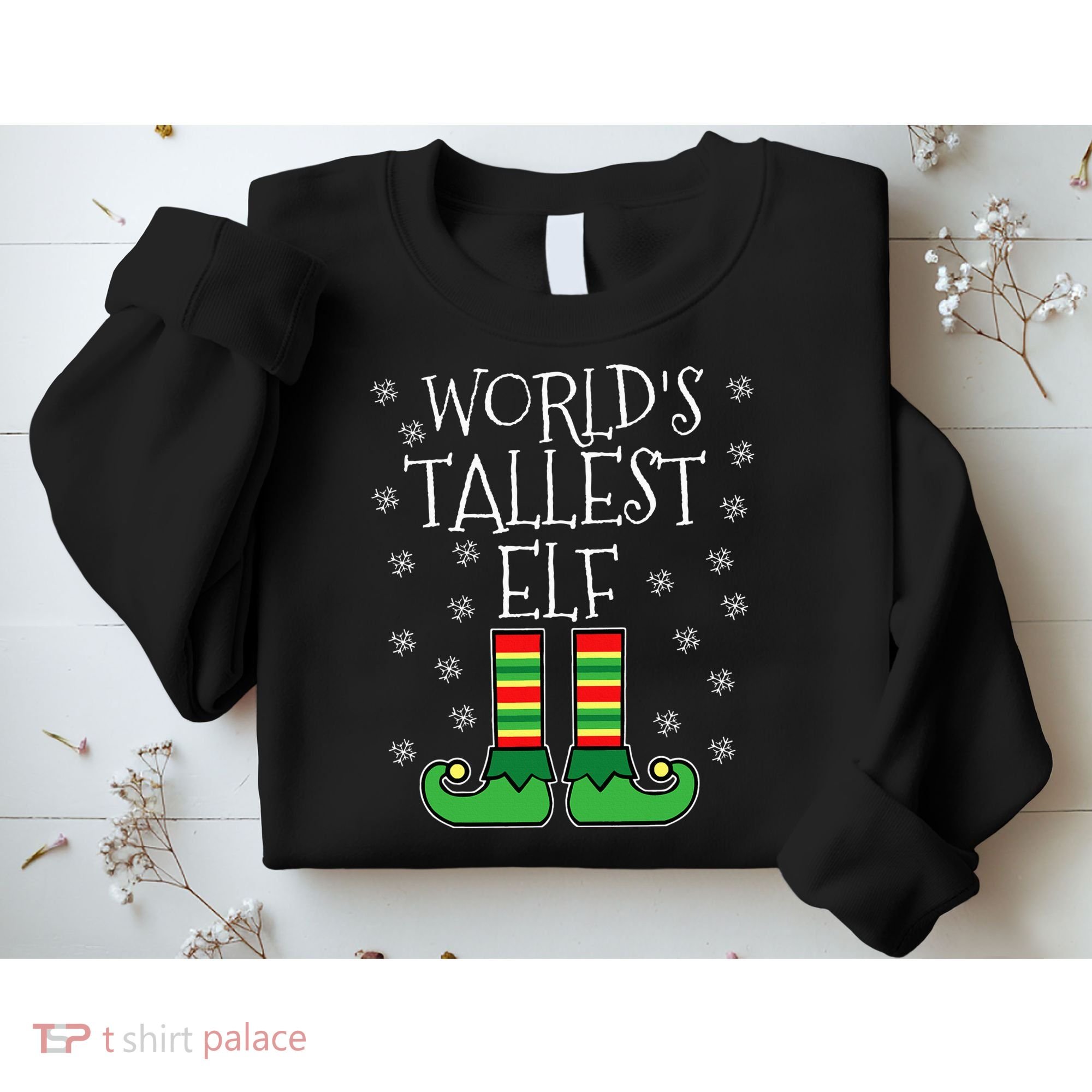 WorldS Tallest Elf Matching Family Group Christmas Couples Sweatshirt