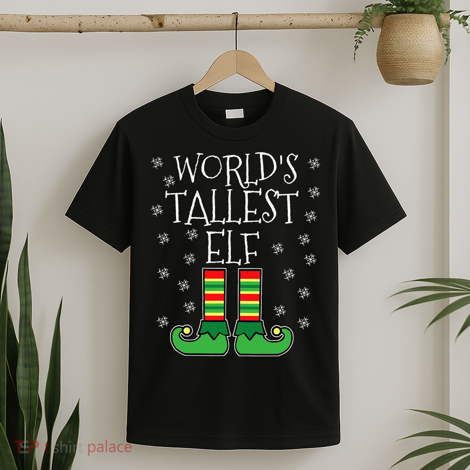 WorldS Tallest Elf Matching Family Group Christmas Couples T-Shirt