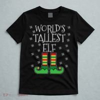 WorldS Tallest Elf Matching Family Group Christmas Couples T-Shirt thumb 5