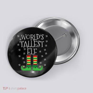 WorldS Tallest Elf Matching Family Group Christmas Couples Button