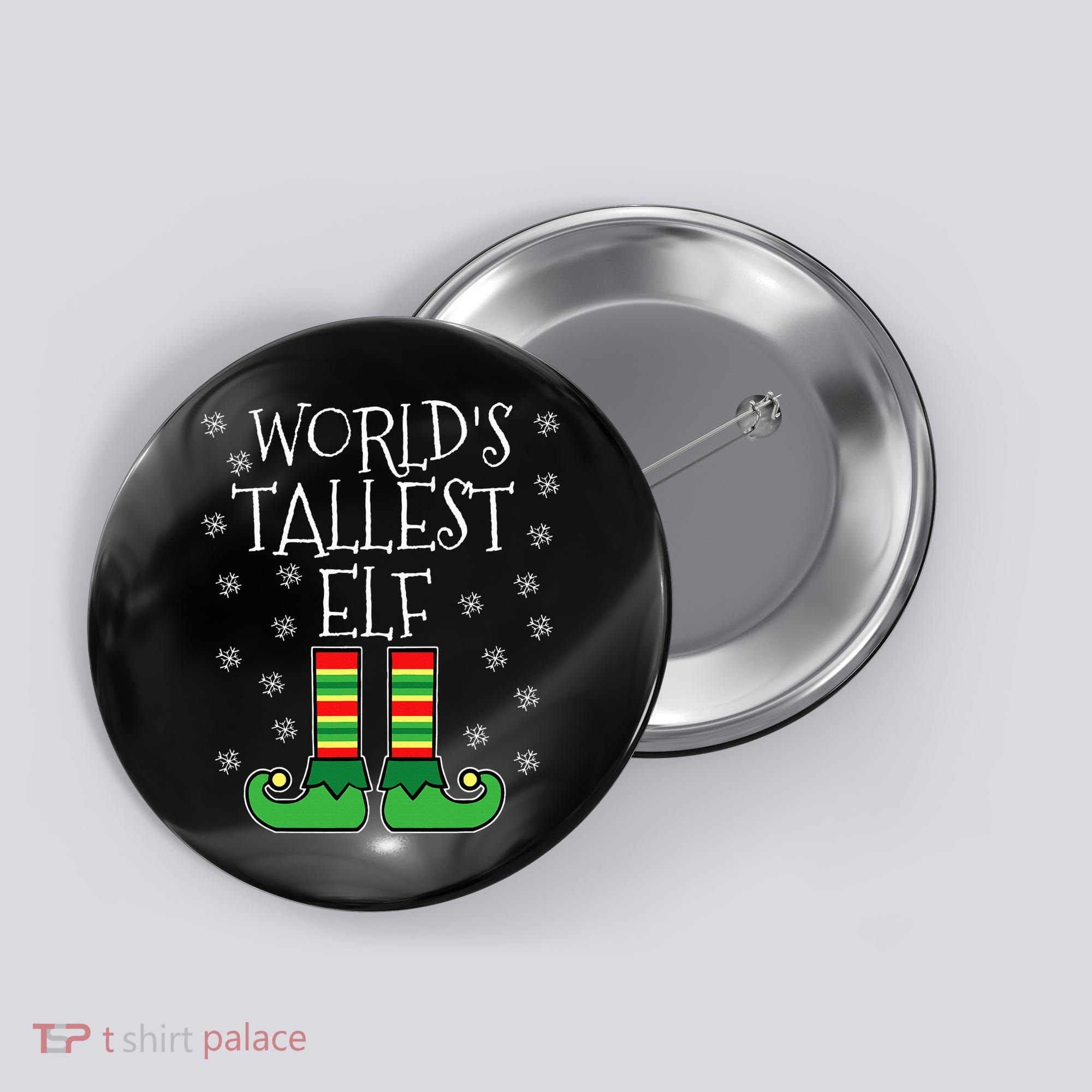 WorldS Tallest Elf Matching Family Group Christmas Couples Button