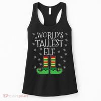WorldS Tallest Elf Matching Family Group Christmas Couples Women's Tank Top thumb 0