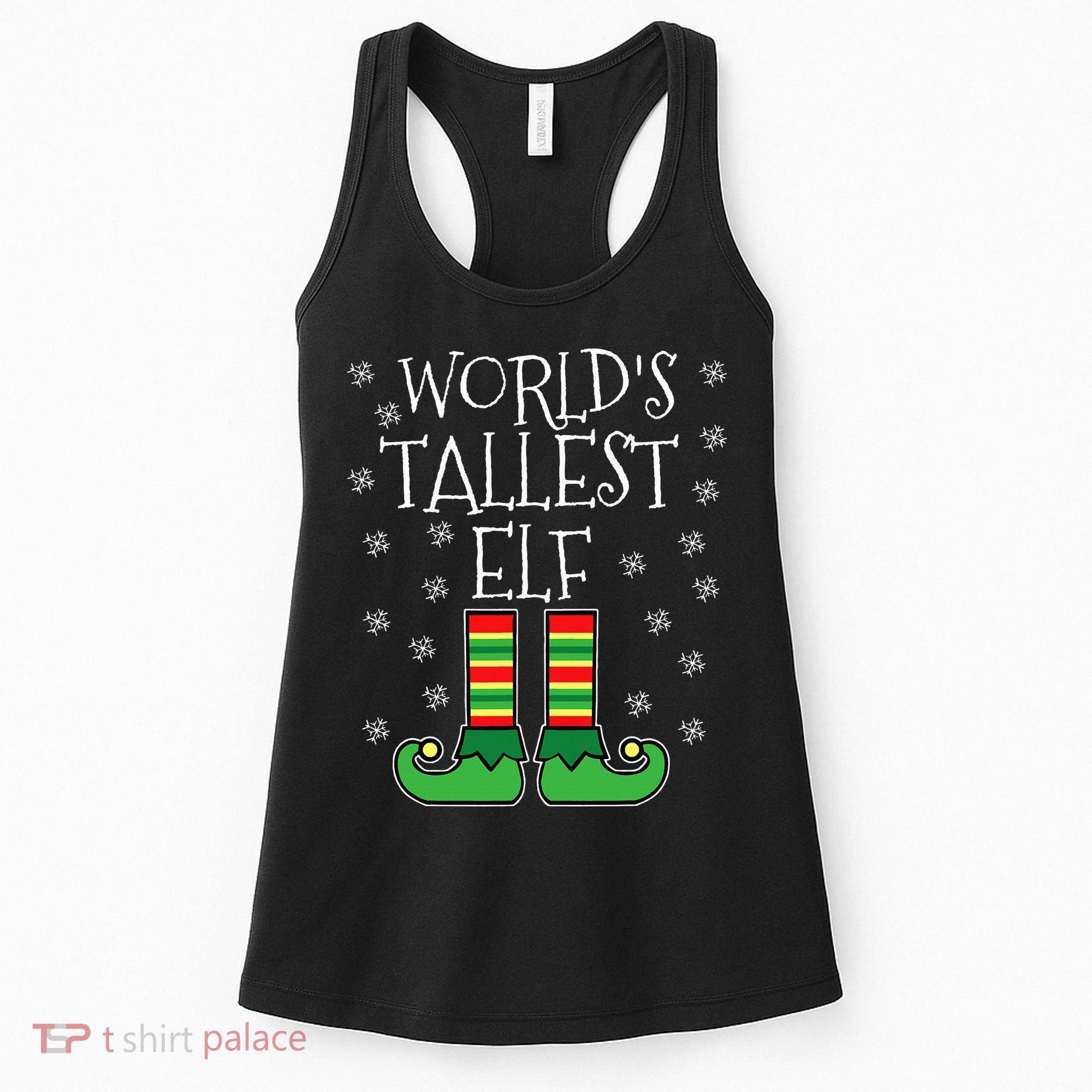 WorldS Tallest Elf Matching Family Group Christmas Couples Women's Tank Top