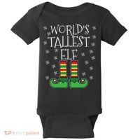 WorldS Tallest Elf Matching Family Group Christmas Couples Baby Bodysuit thumb 0