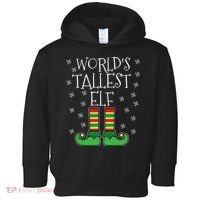 WorldS Tallest Elf Matching Family Group Christmas Couples Toddler Hoodie thumb 0