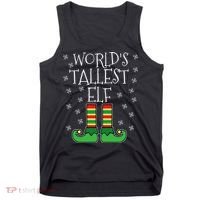 WorldS Tallest Elf Matching Family Group Christmas Couples Tank Top thumb 0