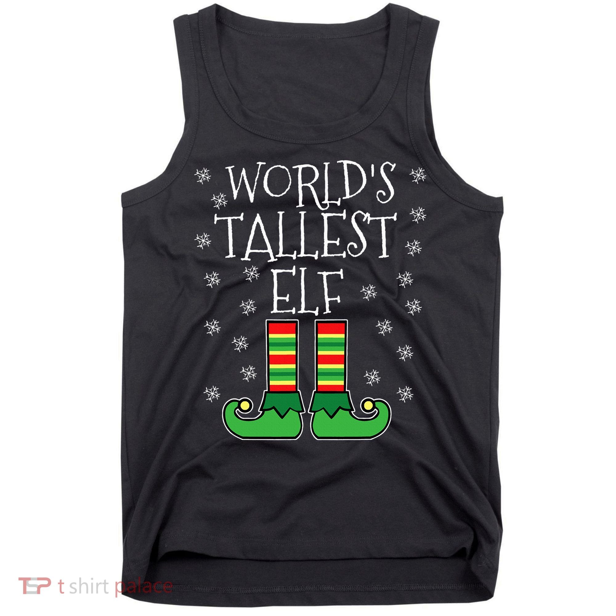 WorldS Tallest Elf Matching Family Group Christmas Couples Tank Top