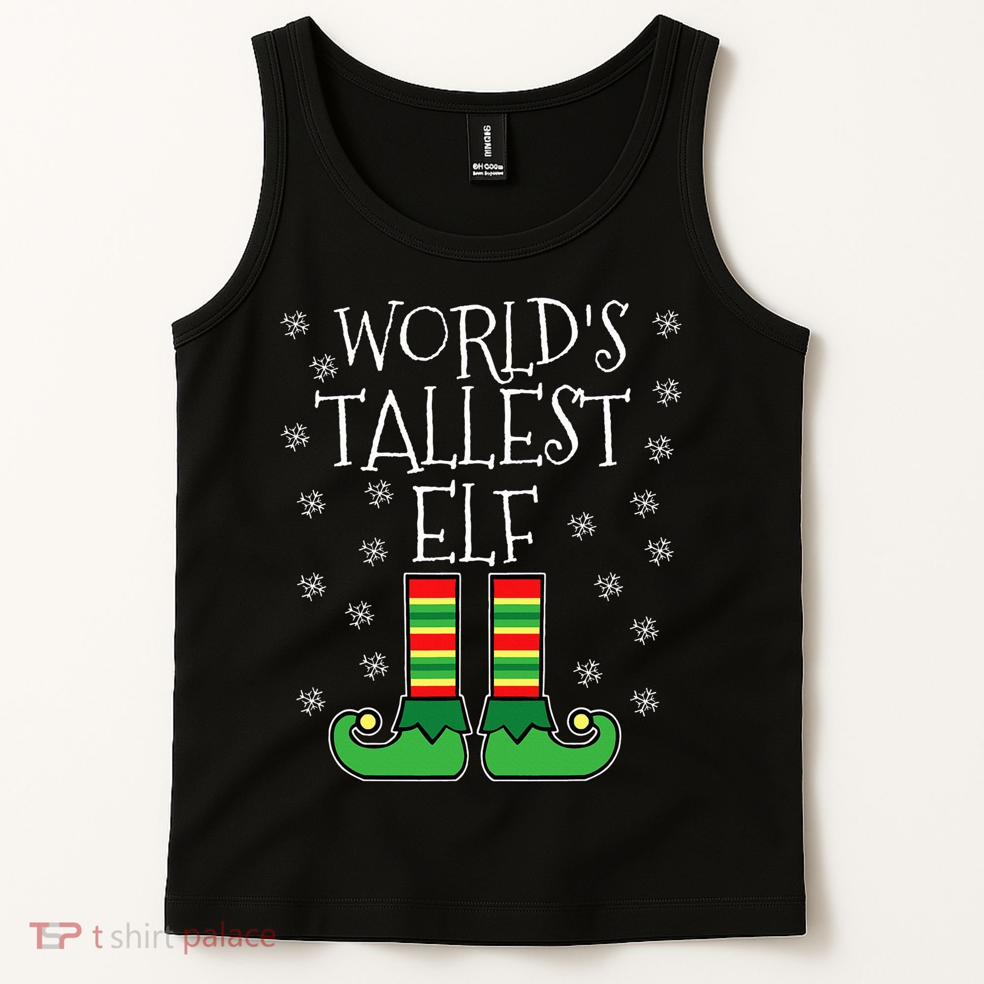 WorldS Tallest Elf Matching Family Group Christmas Couples Tank Top