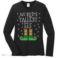 WorldS Tallest Elf Matching Family Group Christmas Couples Women's Long Sleeve Shirt thumb 0