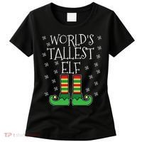 WorldS Tallest Elf Matching Family Group Christmas Couples Women's T-Shirt thumb 0