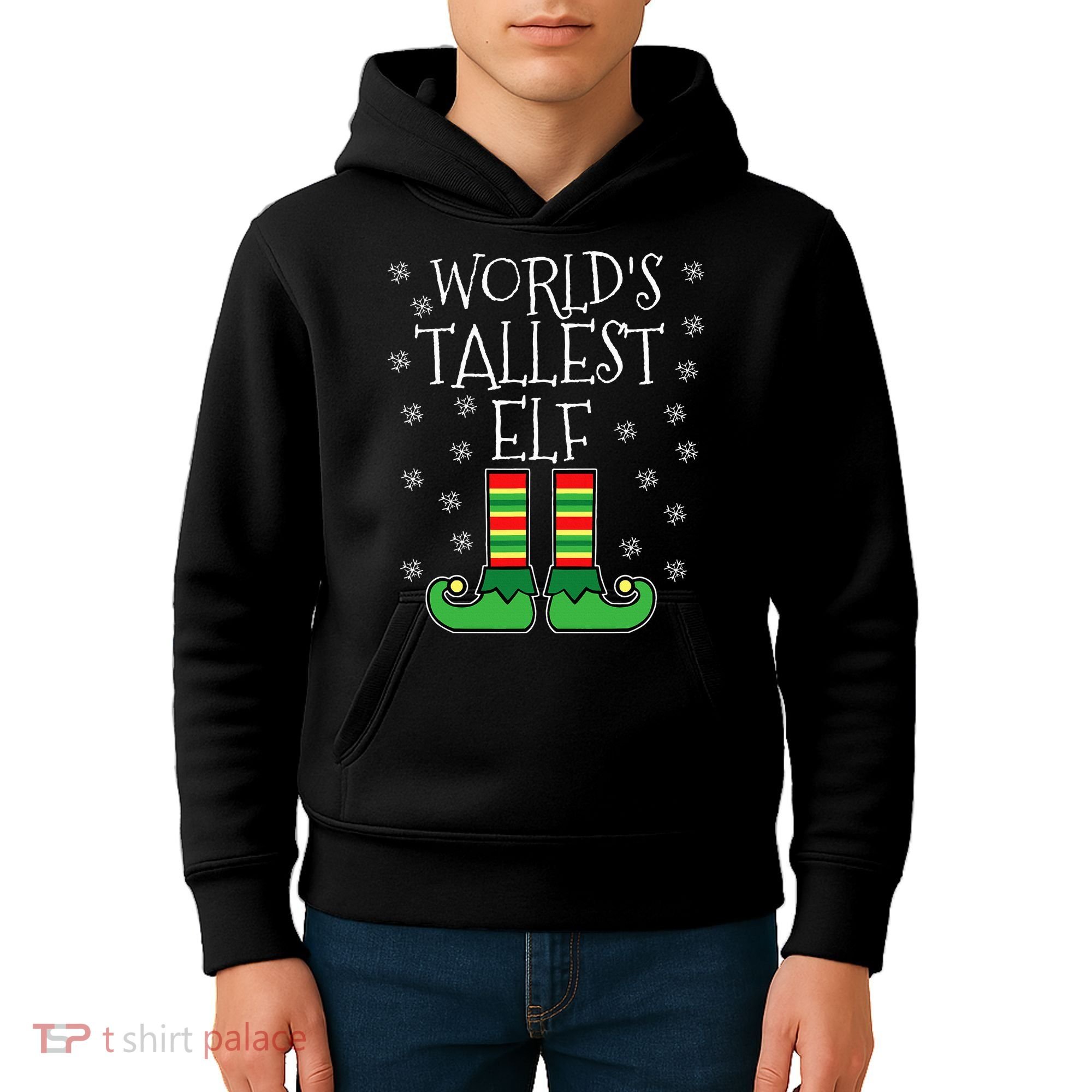 WorldS Tallest Elf Matching Family Group Christmas Couples Kids Hoodie