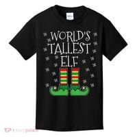 WorldS Tallest Elf Matching Family Group Christmas Couples Kids T-Shirt thumb 0