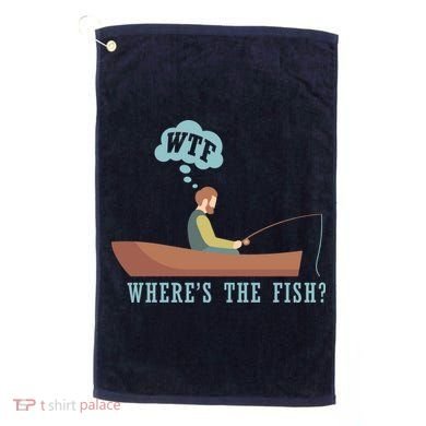 WTF Where The Fish Golf Towel