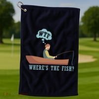 WTF Where The Fish Golf Towel thumb 1