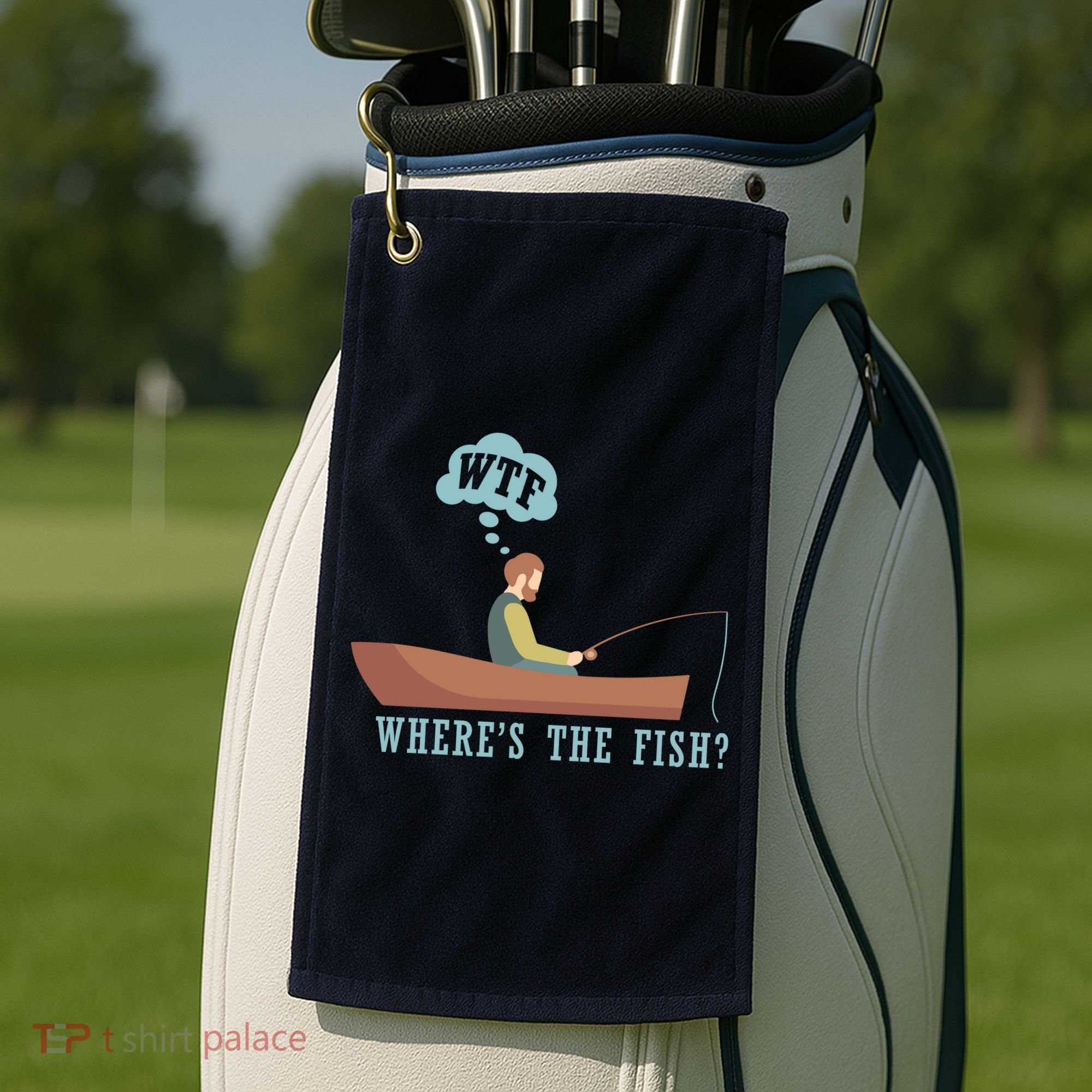WTF Where The Fish Golf Towel