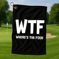 WTF Where's The Food Golf Towel thumb 1