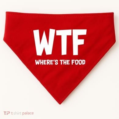 WTF Where's The Food USA-Made Doggie Bandana