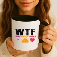 WTF Wine Turkey Family Thanksgiving  Coffee Mug thumb 3