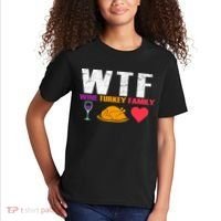 WTF Wine Turkey Family Thanksgiving  Kids T-Shirt thumb 2