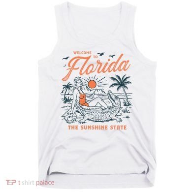 Welcome To Florida Funny Vintage Gator Beach Sunshine State Tank Top