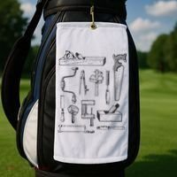 Woodworking Tools For Carpenters And Woodworkers Gift Men Golf Towel thumb 2